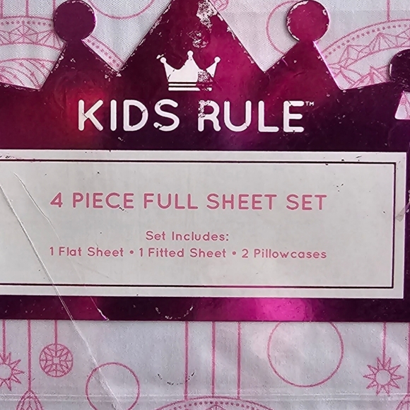 Kids Rule Geo Unicorn Full 4 Piece Sheet Set - Picture 4 of 10
